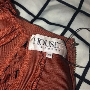 Burnt Orange Body Con Dress